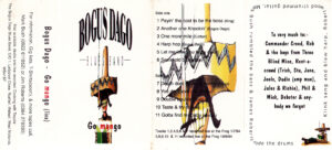 A cassette J-card for Bogus Dago.