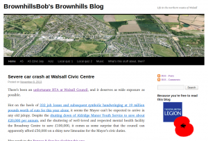 BrownhillsBob's blog about the latest excess of Walsall MBC. Click to visit the site.