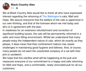 Screenshot from Black Country Ales' Facebook- text is above
