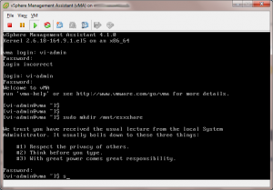 Cool message from VMWare's vMA appliance.